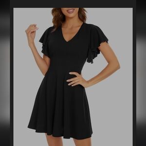 V-neck  Mini Dress with Flutter Sleeves NWT